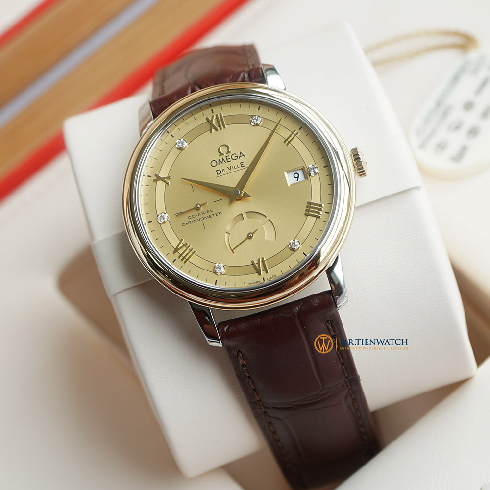 OMEGA DE-VILLE PRESTIGE CO‑AXIAL POWER RESERVE 39.5 MM 424.23.40.21.58.001 Vàng 18k - Thép không gỉ