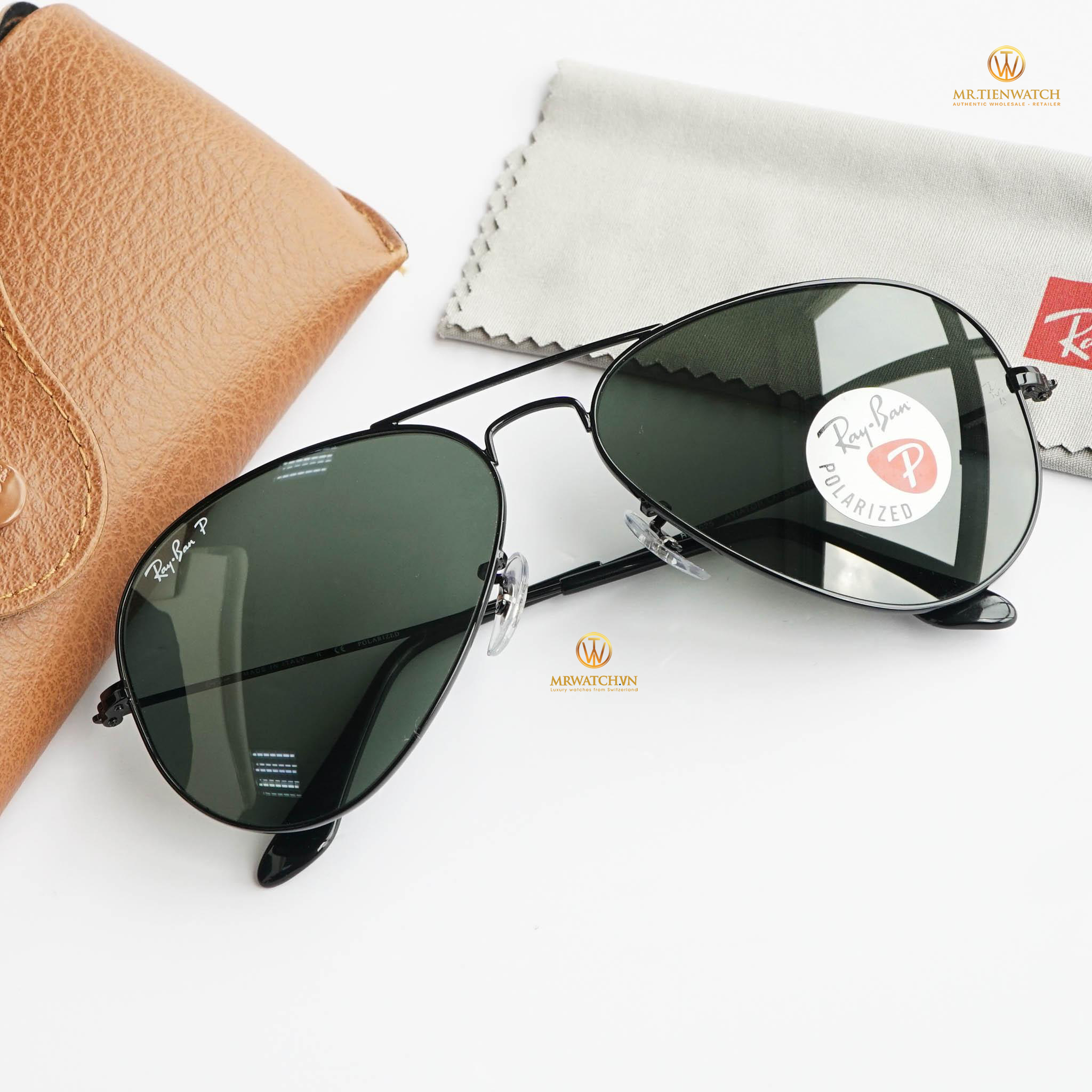 kính mắt Ray Ban RB 3025 002/58 P polarized black green chính hãng