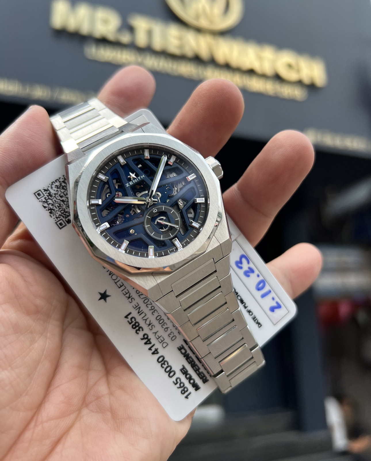 [Used fullset 10/2023] ZENITH DEFY SKYLINE SKELETON 41 MM 03.9300.3620/79.I001 02 dây thay đổi nhanh